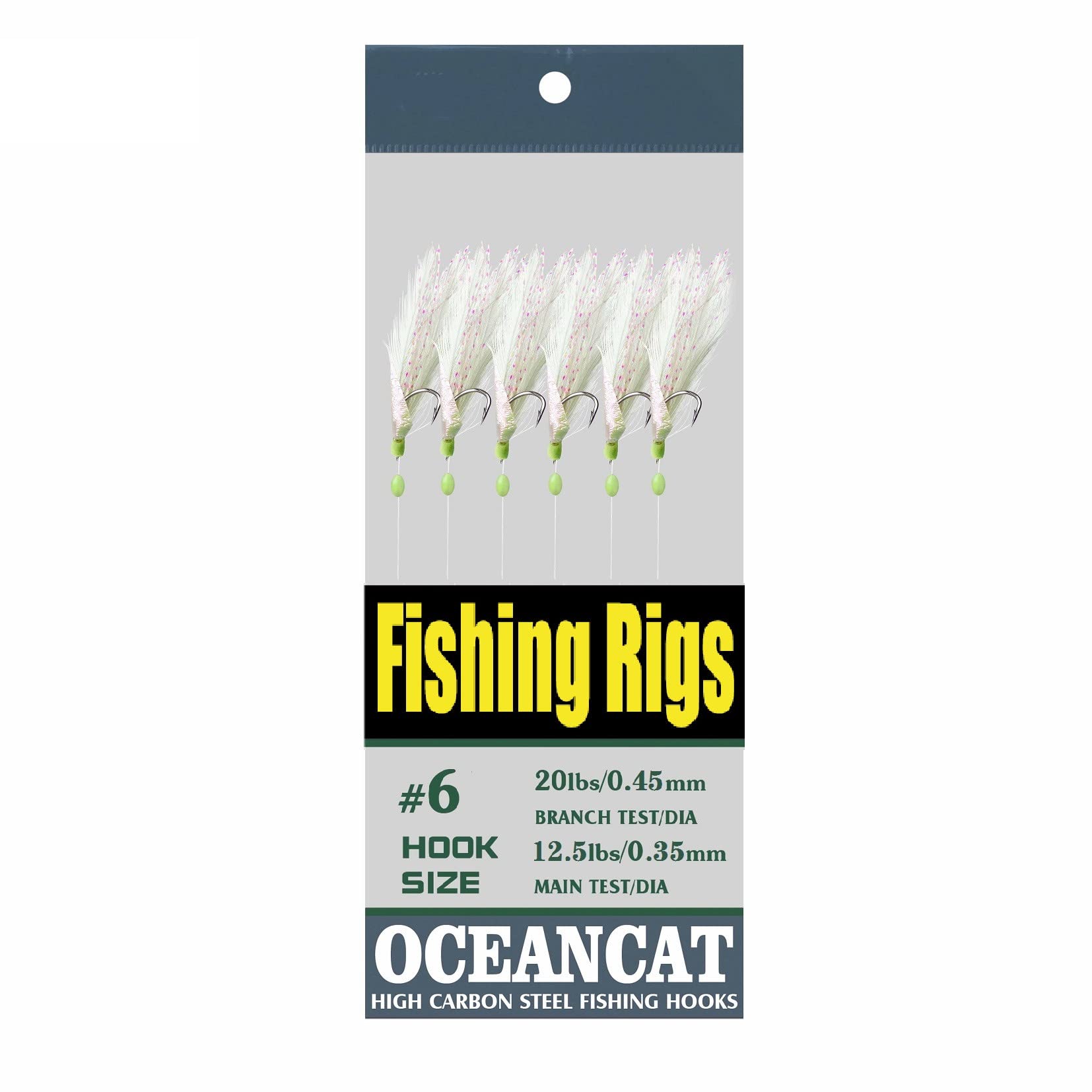 10/20/50/100 Packs 3 Feather & Fish Skin 6 Hooks Saltwater Fishing Rigs with