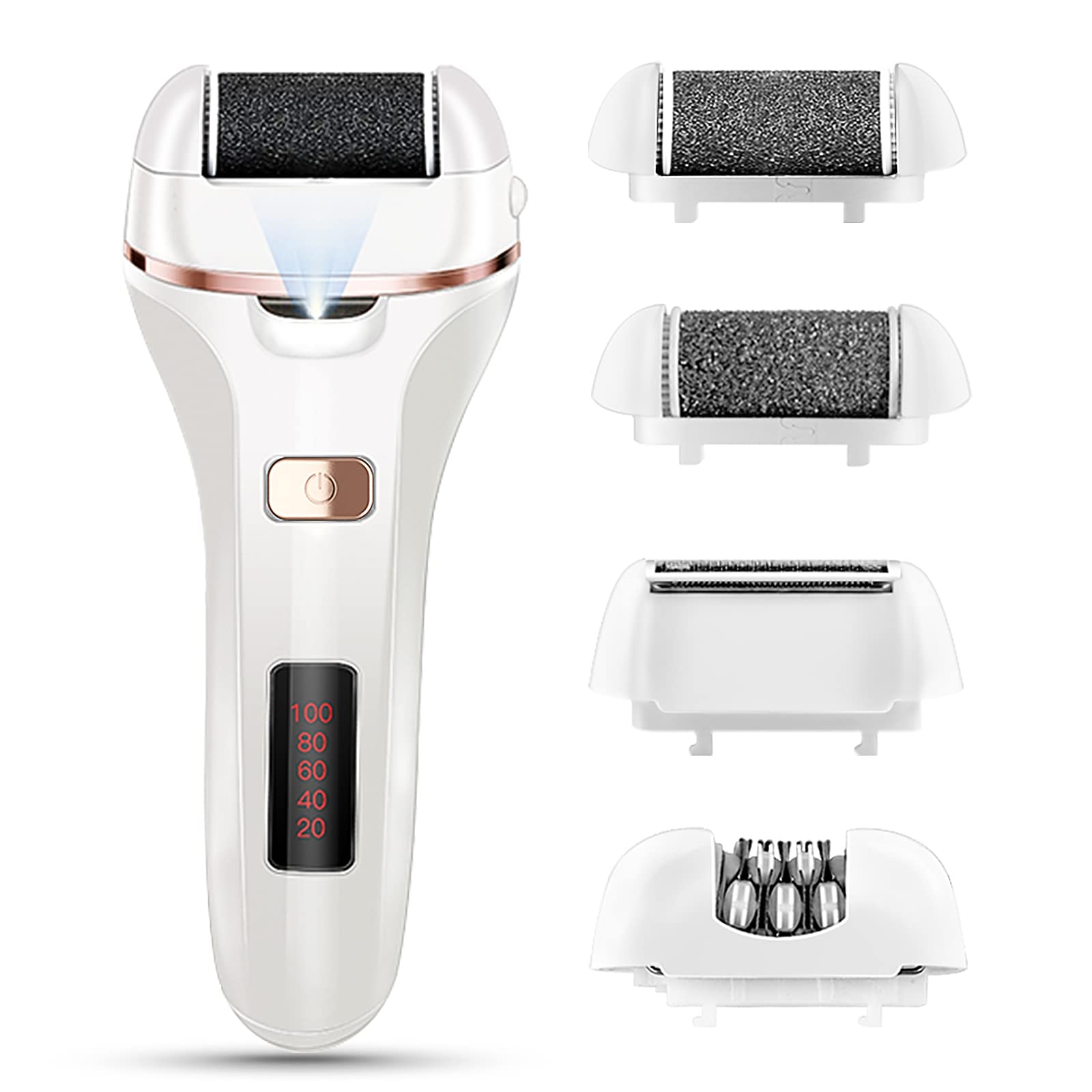 Electric Foot Callus Remover and Shaver kit 4 in 1 Rechargeable Foot
