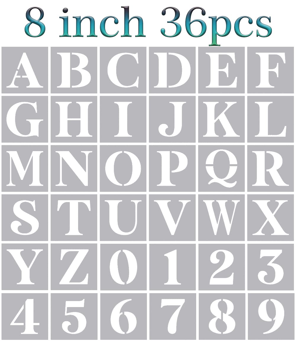 8 inch Large Letter Stencils Alphabet Stencils for Painting on
