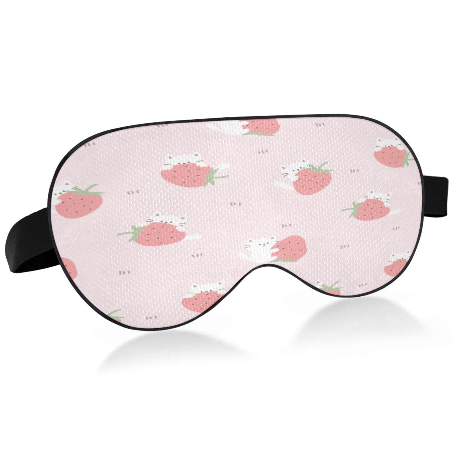 WELLDAY Sleep Mask Cute Cats Night Eye Shade Cover Soft Comfort Blindfold  Blockout Light Adjustable Strap