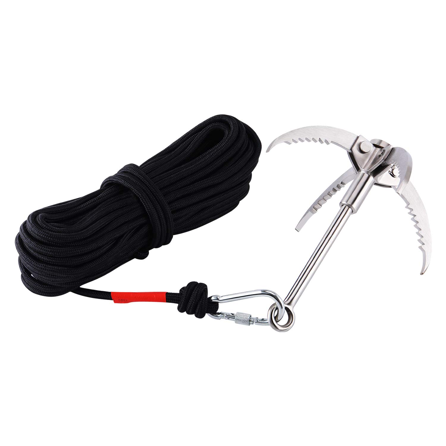 Ant Mag Grappling Hook Stainless Steel Claw Carabiner for Fishing &  Retrieval for Outdoor Activity and Salvage Underwater 4 Claw with Rope