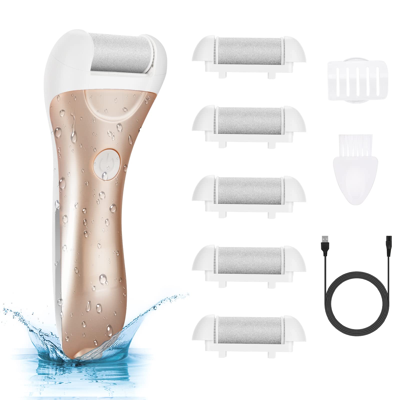 Callus Remover for Feet, Rechargeable Foot Scrubber Electric Foot File  Pedicure Tools for Feet Electronic Callus Shaver Waterproof Pedicure kit  for