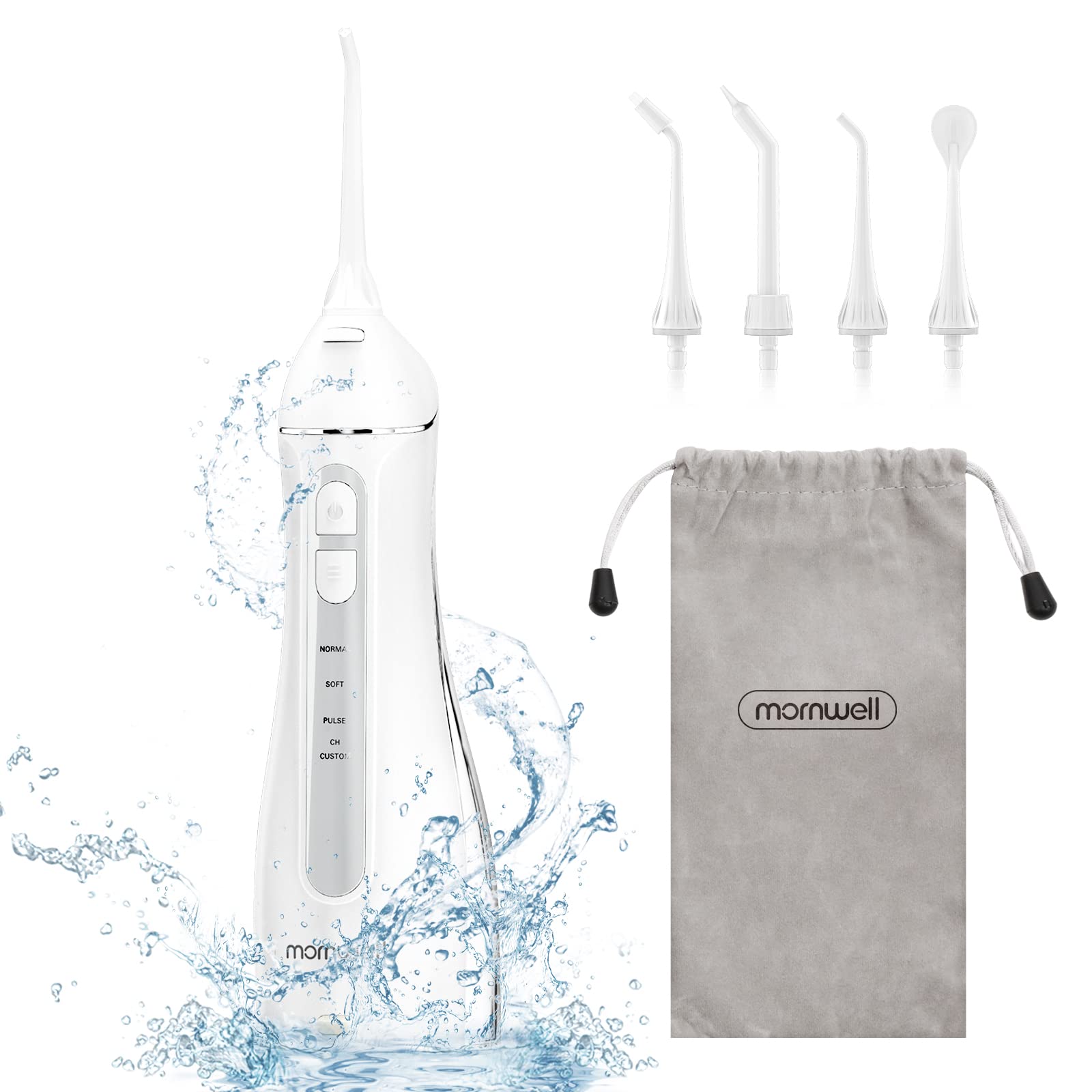 Water Flosser Cordless, Mornwell 4 Modes Dental Oral Irrigator with 4