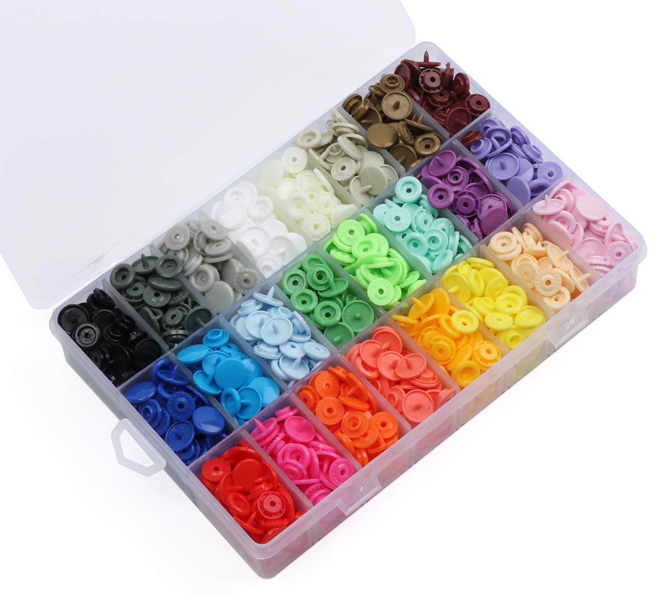 Nylon Sew-On Snaps - 5/16 - 12 Sets/Pack - Clear