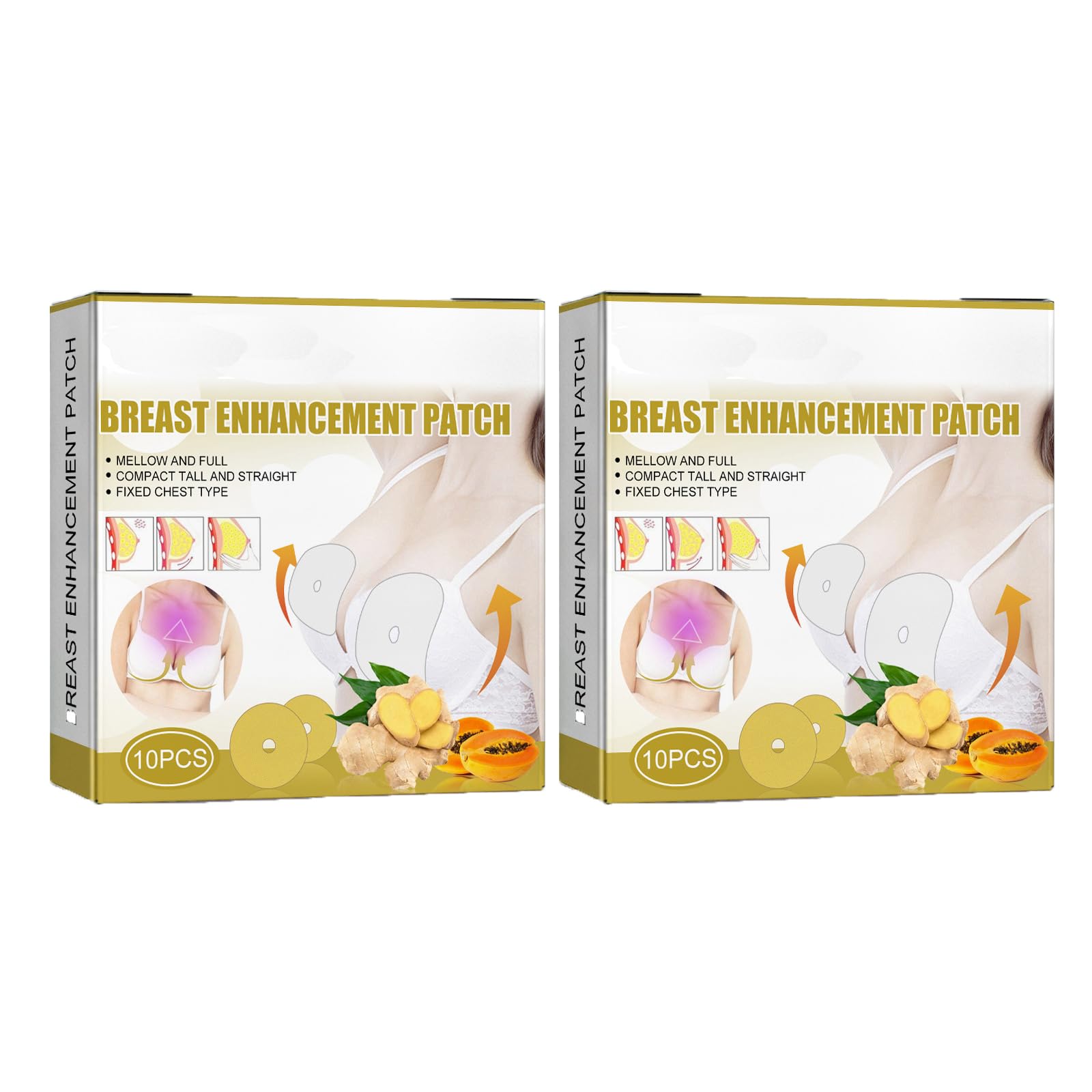 BROWSLU Breast Enhancement Patch Breast Enhancement Upright Lifter Enlarger Patch  Breast Enhancement Mask Color: 2 Boxes