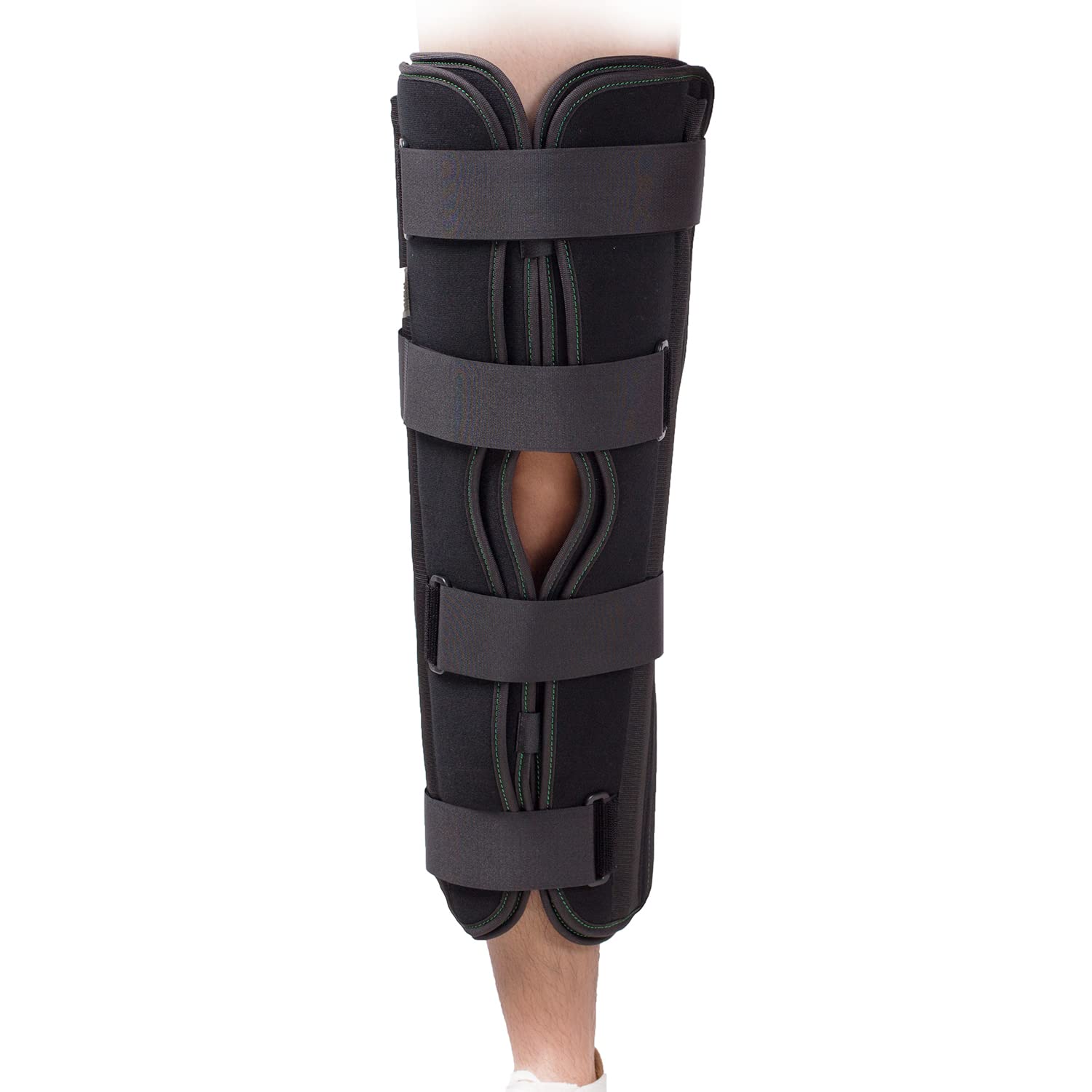 3-Panel Knee Immobilizer Full Leg Support Brace Aluminum alloy Straight Knee  Splint - for Knee Pre-and Postoperative & Injury or Surgery Recovery  (Update Size M) Update Medium