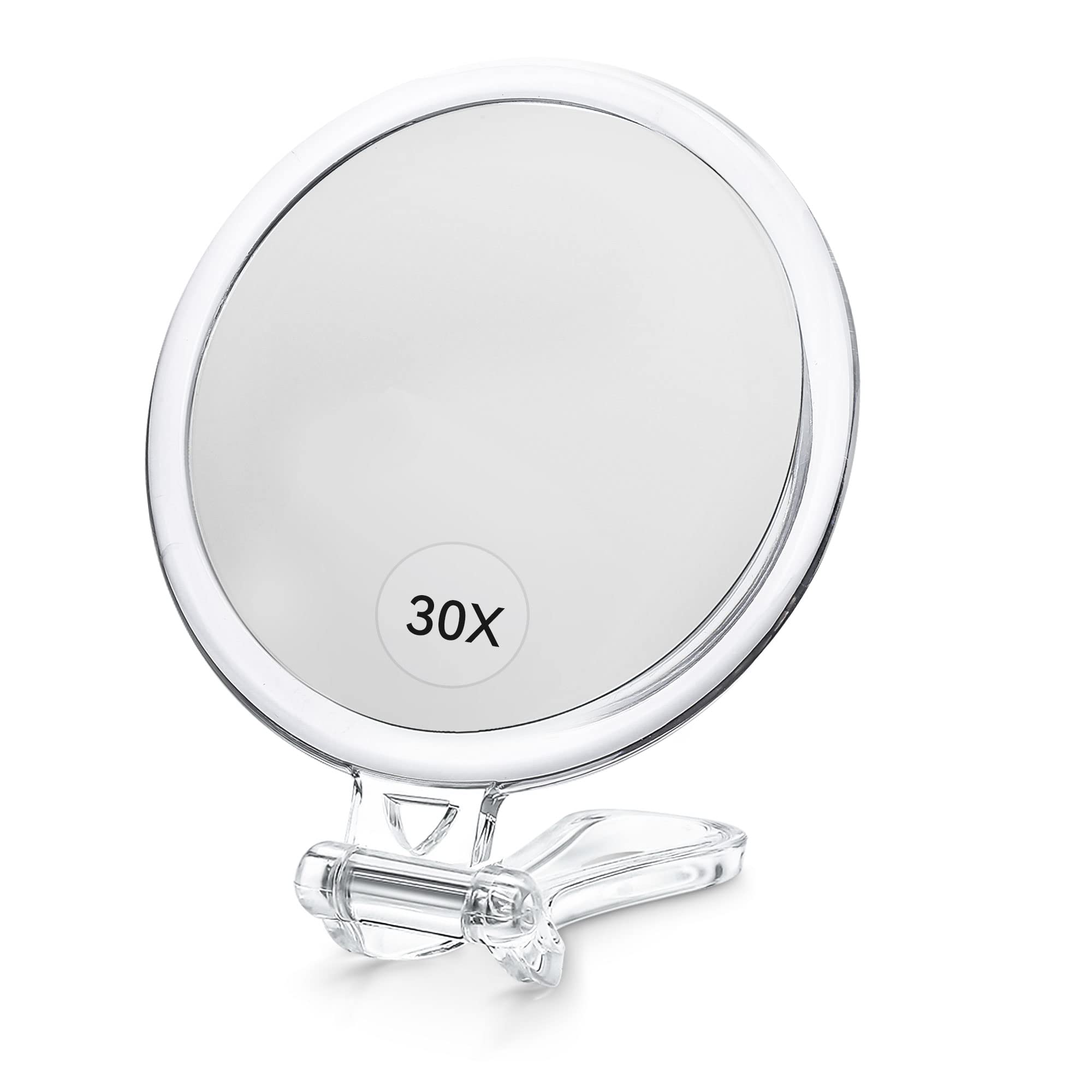 B Beauty Planet Magnifying Mirror, 30X Hand Mirror with Handle for Travel  Magnifying Mirror, Handheld Magnifying Mirror with Double Side 30X/1X  Magnification, 30X Hand Held Mirror for Eyes Makeup 5 IN