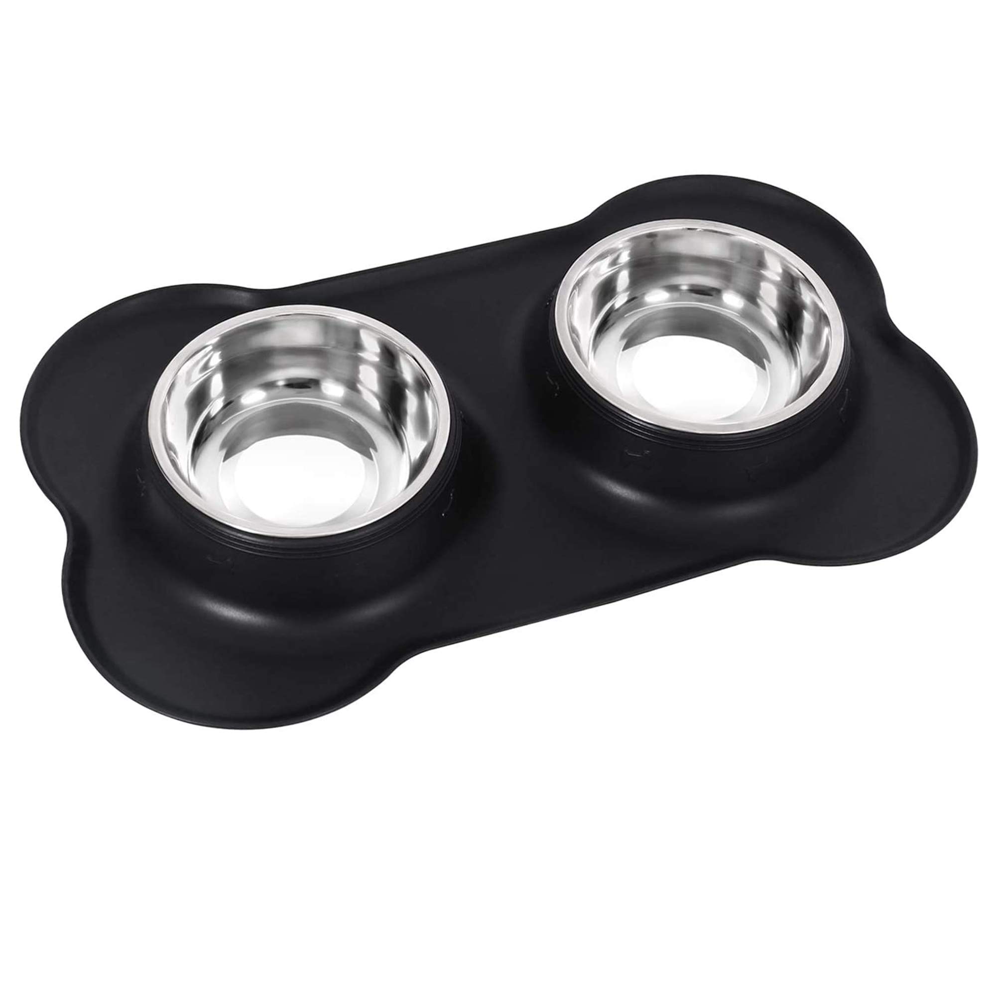 Dog Bowls Set Stainless Steel Dog Food Bowl with No Spill Non-Skid