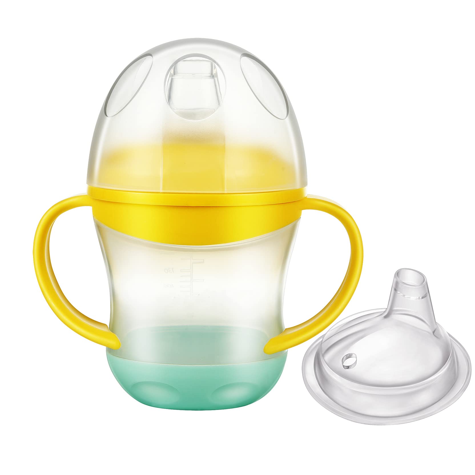 Toddler Sippy Cup With Straw Lid And Handles, Silicone Spill Proof