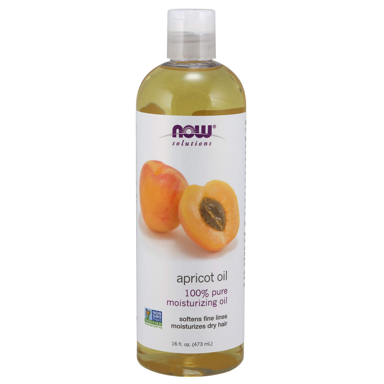 NOW Solutions, Apricot Kernel Oil, Hair Moisturizer, Rejuvenating Skin Oil,  Softens Fine Lines, 16-Ounce