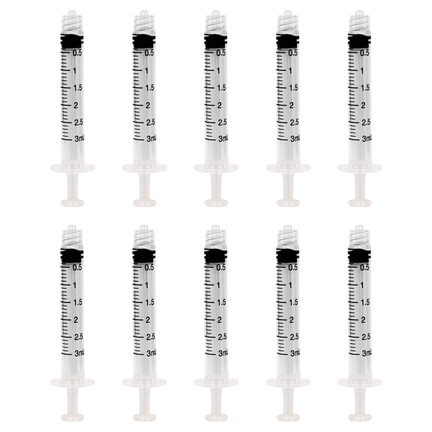 3ml Syringe Sterile with Luer Lock Tip - No Needle - Individually Sealed -  Great for Medicine, Feeding Tubes