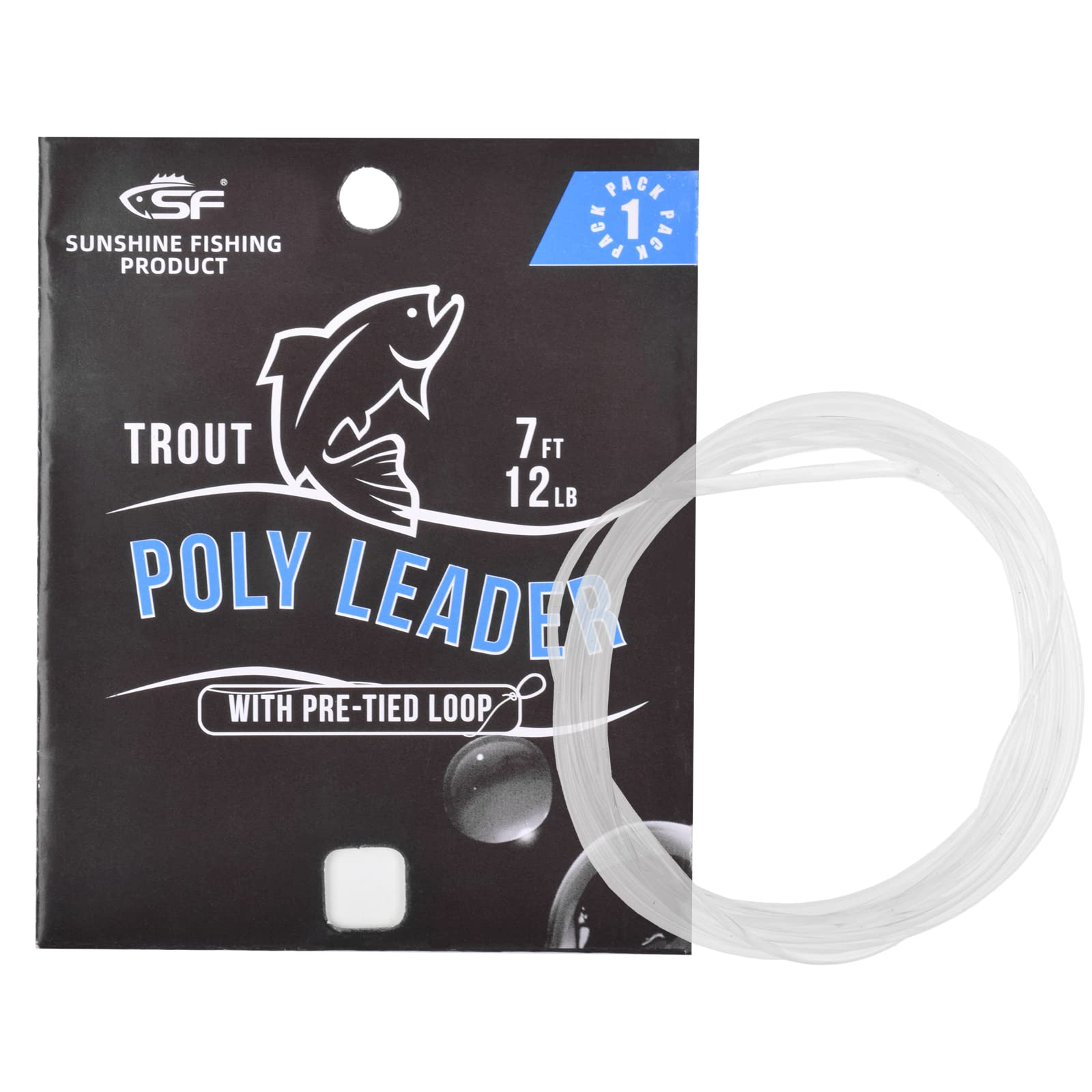 SF Fly Fishing Polyleader Monofilament Core Leader Line Fly Line for 7'  Trout and 10' Salmon