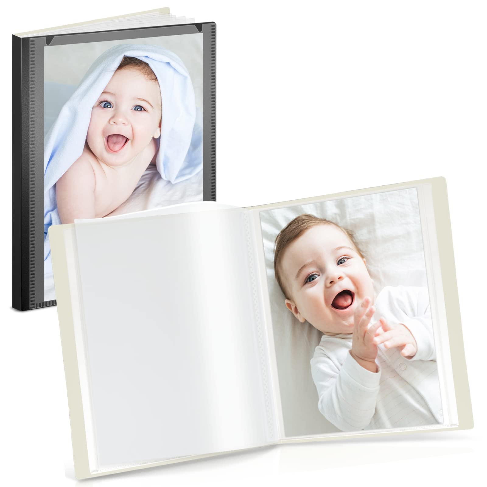 CRANBURY Small Picture Book for 4x6 Photos - (Black, 2 Pack), 4 x 6  Portfolio Binder with Customizable Cover, 24 Pages Hold 48 Pictures, Art  Presentation Folder for Postcards, Kids Photo Albums 6x4 2 Pack Black