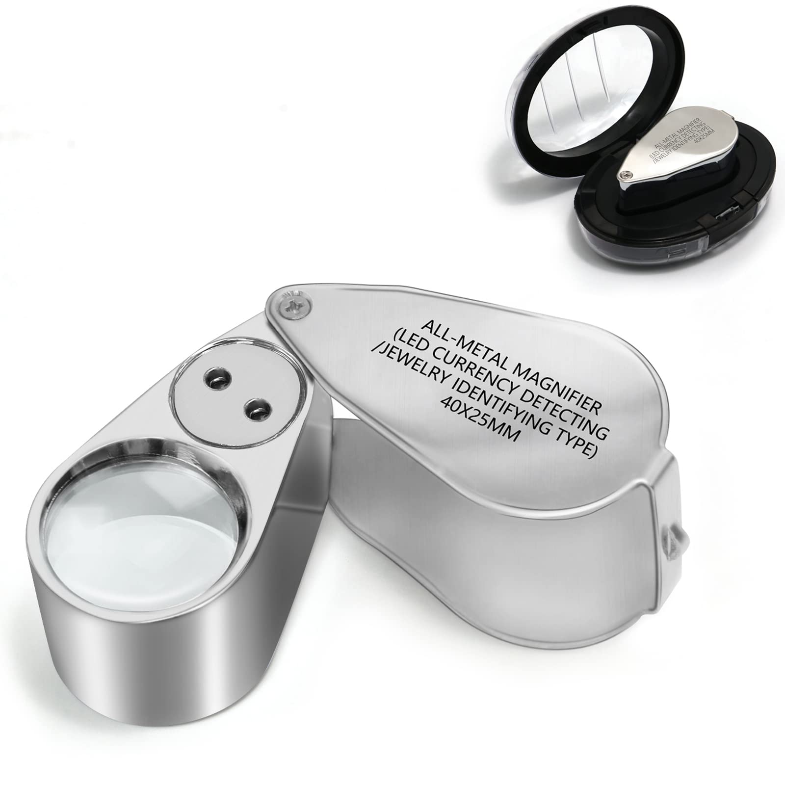 Magnifier Small Pocket Magnifying Glass 30X w/ LED Light For Reading  Inspection