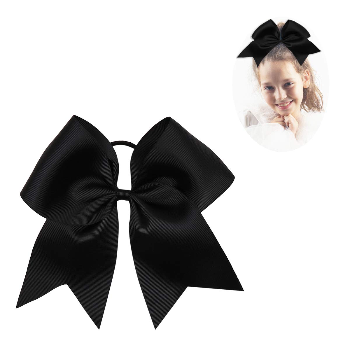 6pcs/set Cheerleading Bowknot Hair Ties For Women With Thick Ribbon, 8inch  Tail, For Daily & Dance Use