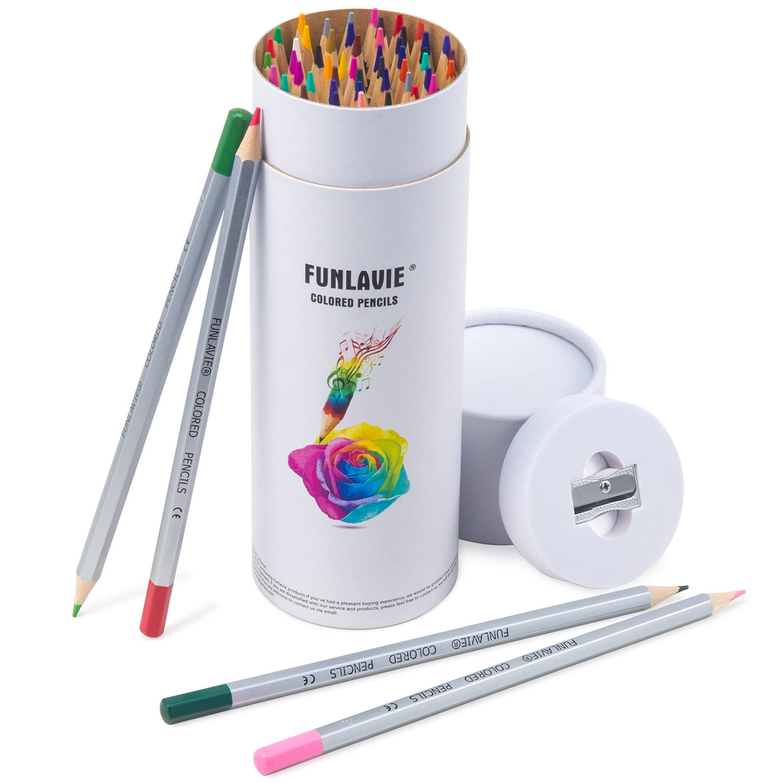 FUNLAVIE Colored Pencils 48 Coloring Pencils Premium Art Drawing Pencil for Adults  Coloring Book