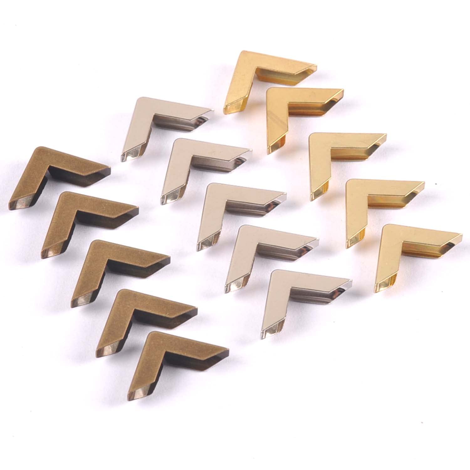 8 Pcs Gold-tone Small Metal Book Corners, Scrapbooking Album  Embellishments, Menu Corners, Bookbinding Supply 