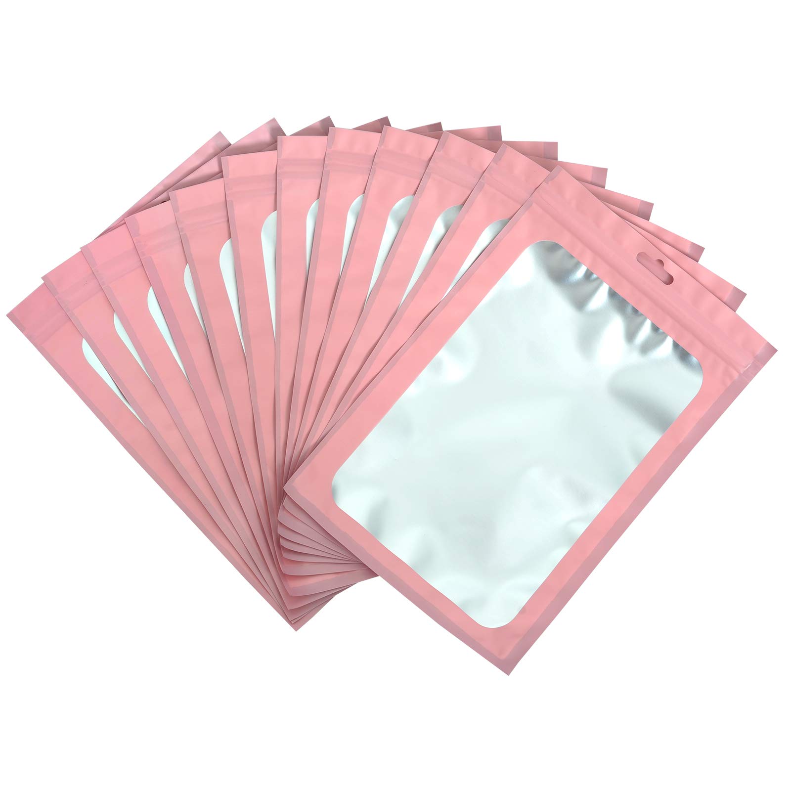 100-pack mylar packaging bags for small business sample bag smell proof  resealable zipper pouch bags jewelry food Lip gloss eyelash phone case