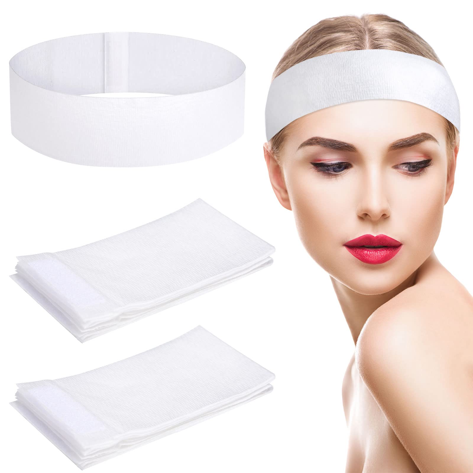 Disposable Stretch Headbands Velcro by Spa Essentials Graham Beauty