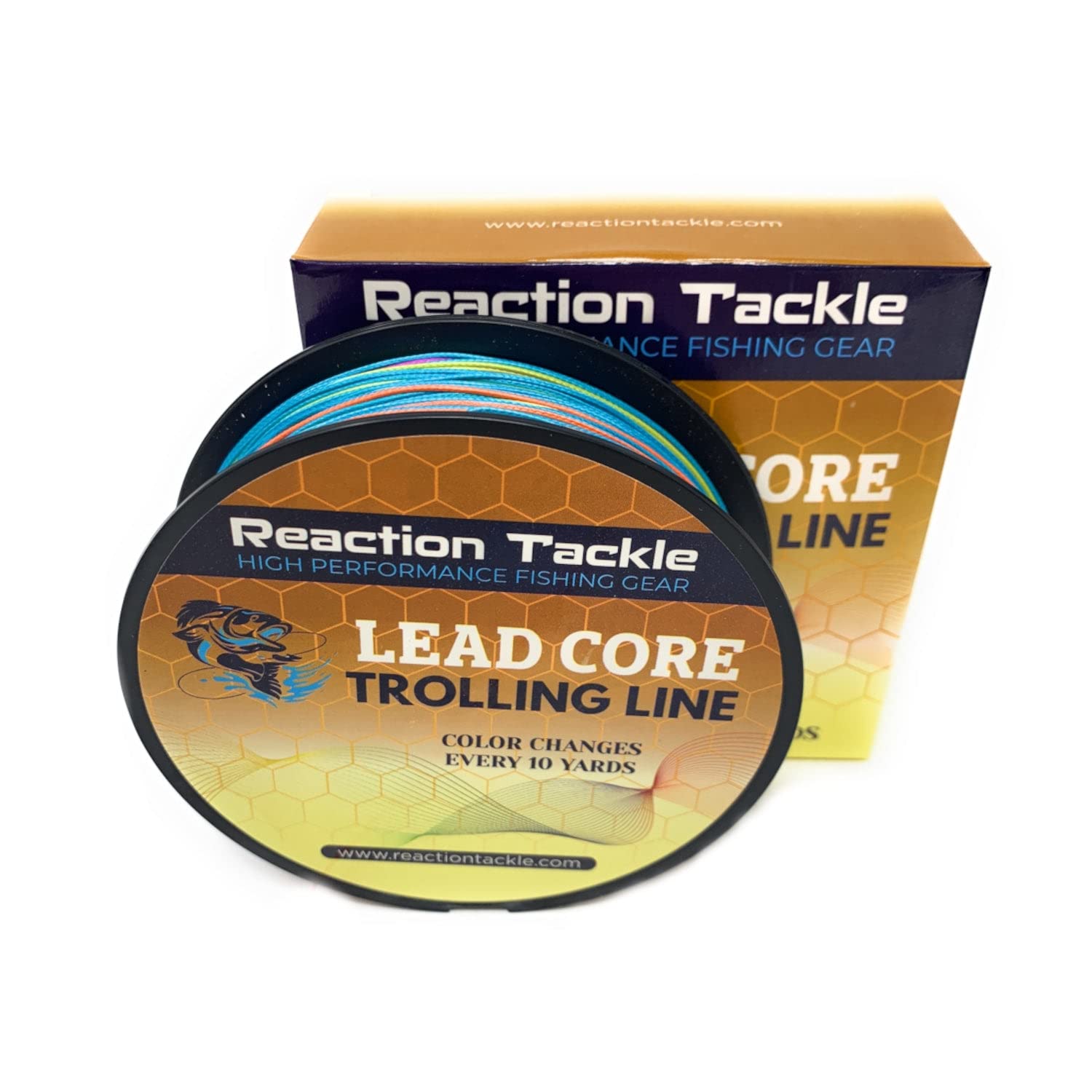 Reaction Tackle Lead Core, Metered Trolling Braided Line, Fast Sinking  Line, Color Changes Every 10 Yards
