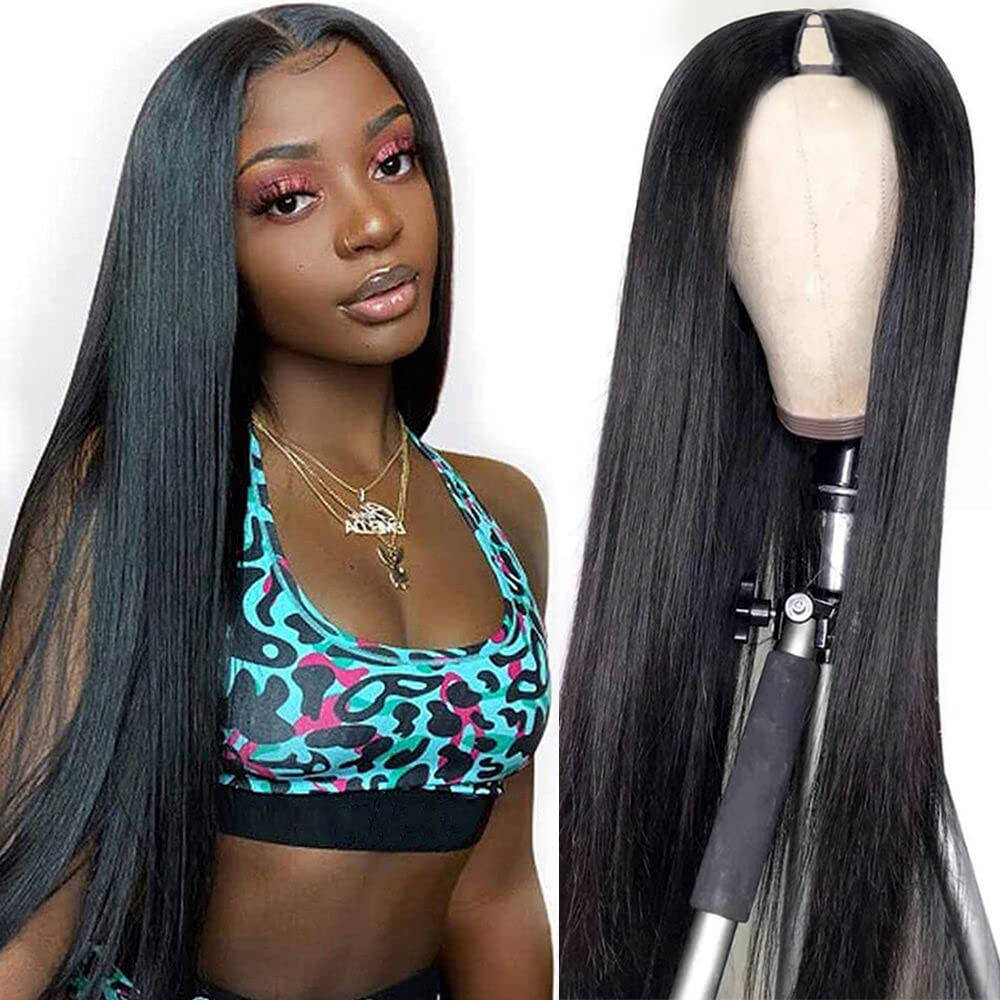 Dixtefo V Part Wigs Human Hair Brazilian Virgin Straight Human Hair Wigs  for Black Women Upgrade