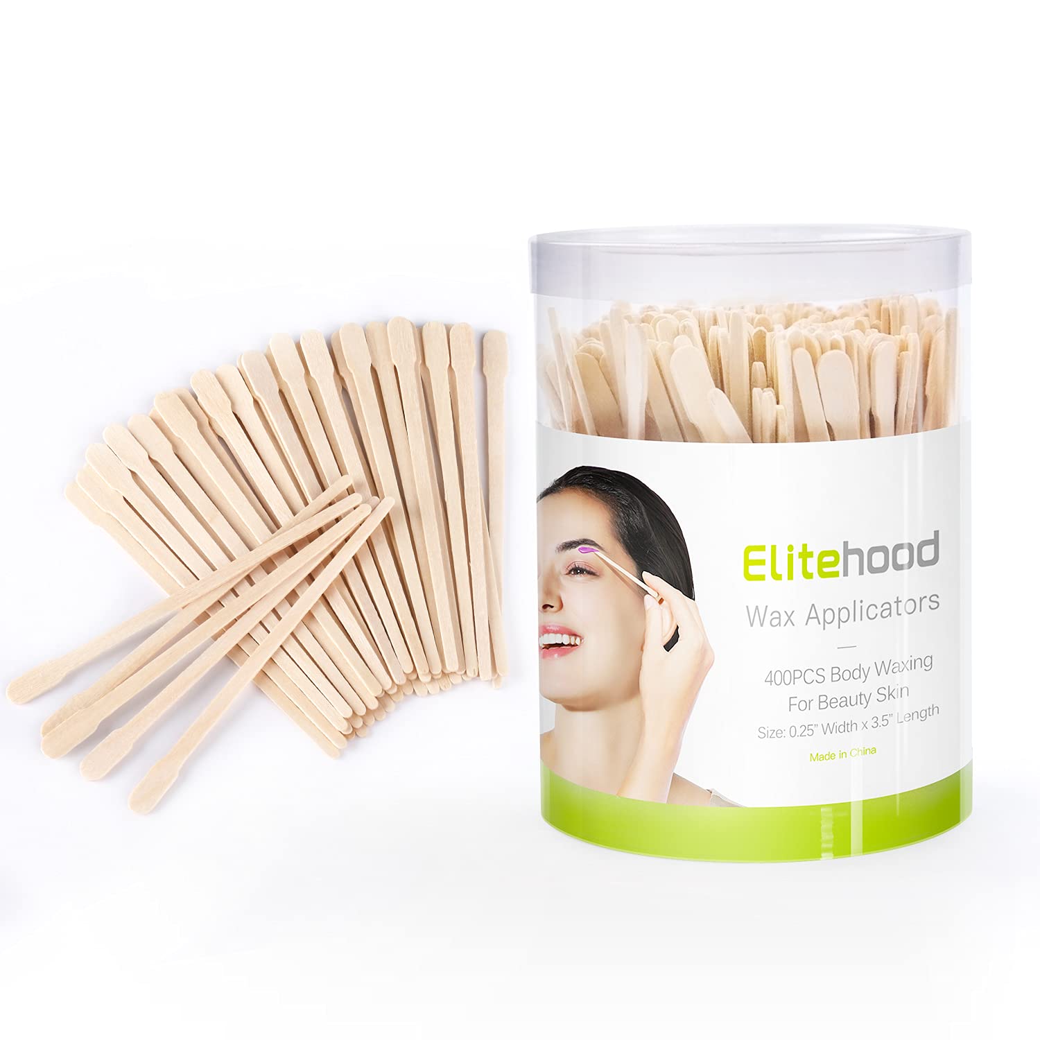 Elitehood 400 Pack Waxing Sticks Small Eyebrow Wax Sticks Wax Spatulas  Small Wooden Waxing Applicator Sticks for Eyebrows & Face Hair Removal  Sticks, Storage Containers Bundled