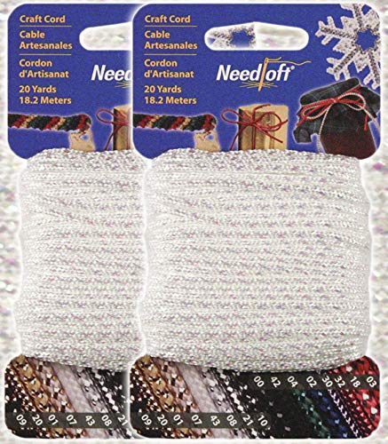 33 Iridescent White - Needloft Craft Cord 2 Pack 40 Yards (2x20yds