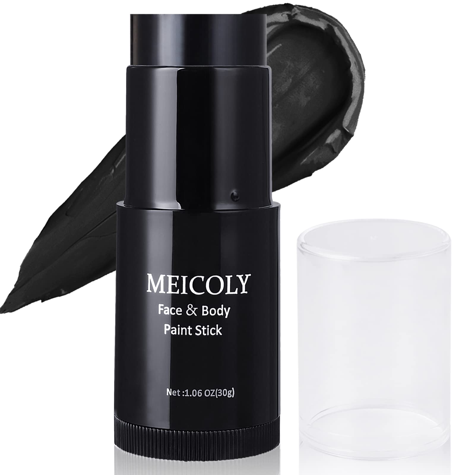 MEICOLY Clown Black Face Body Paint Stick,Safe Eye Black Stick Sporting  Face Paint for Adults and Kids ,Professional Black Face Paint for Halloween