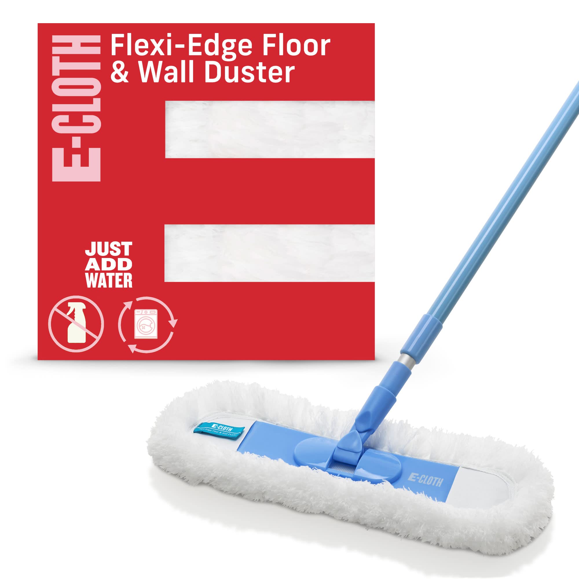 E-Cloth Flexi-Edge Floor & Wall Duster, Reusable Dusting Mop for Floor  Cleaning, Floor Cleaner Ideal for Harword, Tile, Laminate and Other Hard  Surfaces, 100 Wash Guarantee, 1 Pack Blue and Silver Old