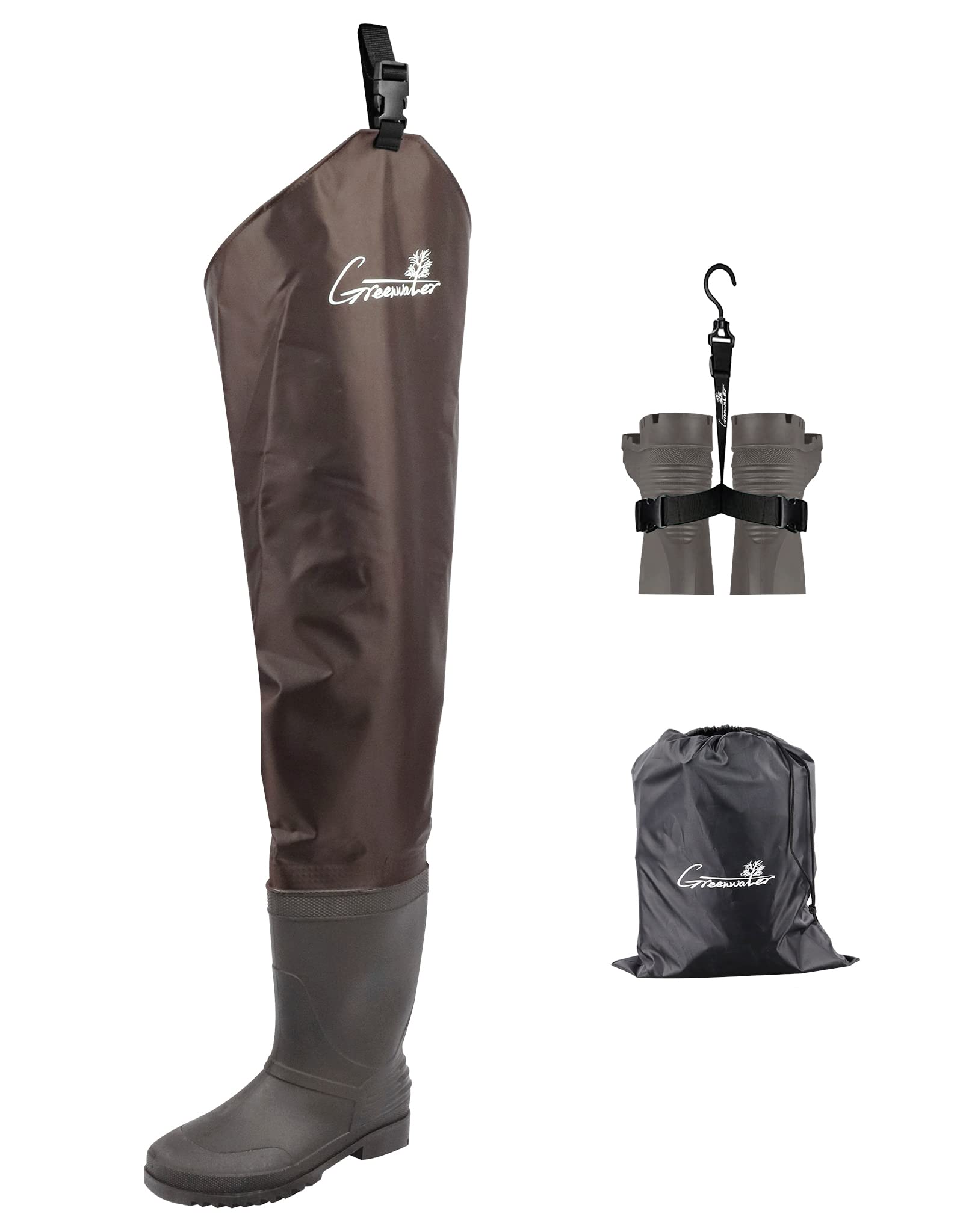 GREENWATER Hip Waders for Men Women with Boots Waterproof,2-Ply
