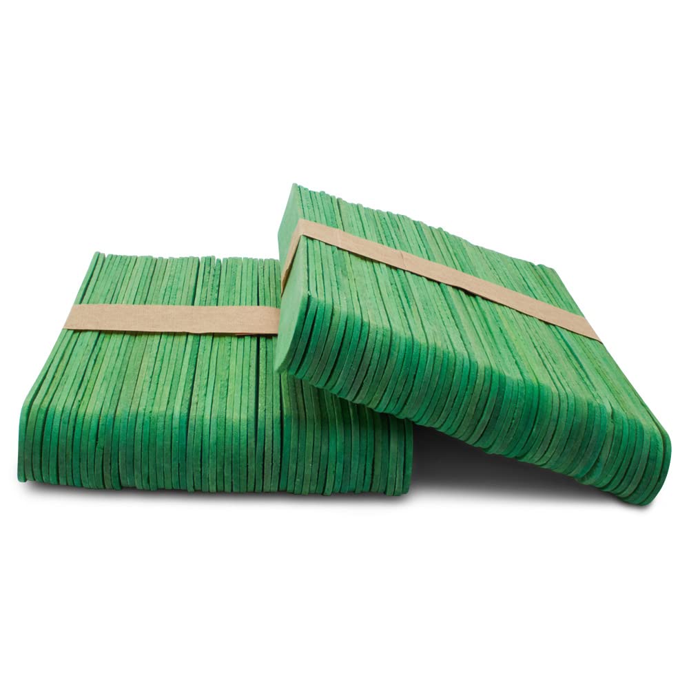 Jumbo Green Craft Sticks 6 inch Pack of 100 Christmas Popsicle