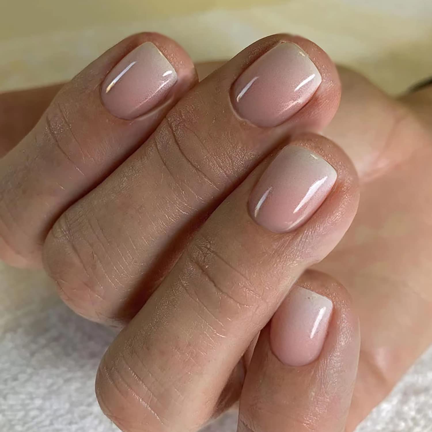 Acrylic Nails Short Square Ombre Fade / Baby Boomer Nails -  LongHairPrettyNails - YouTube