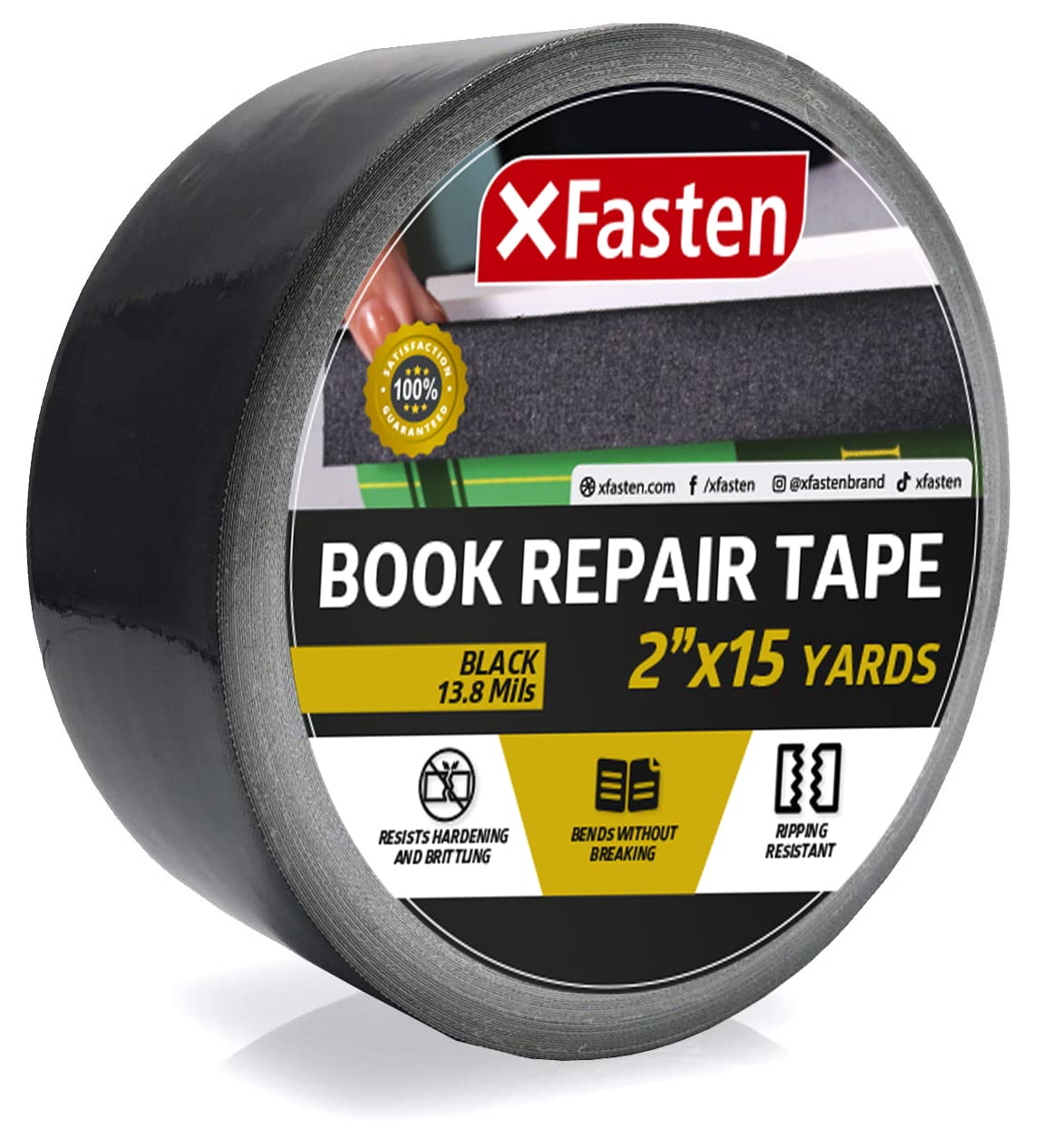 XFasten Double Sided Tape, 1.5 Inch x 15 Yards, White