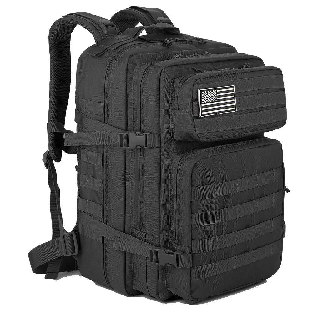 QT&QY 45L Military Tactical Backpacks Molle Army Assault Pack 3 Day Bug Out  Bag Hiking Treeking