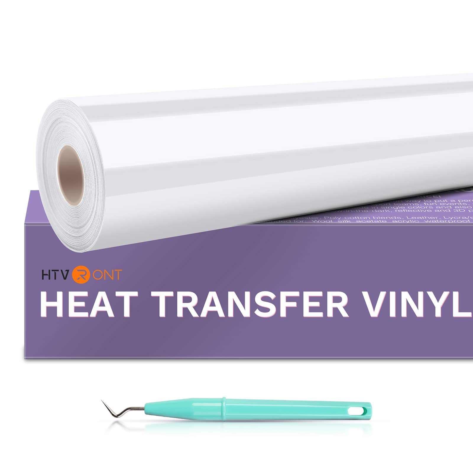 HTVRONT White HTV Vinyl Roll - 12 x 30ft White Iron on Vinyl Heat Transfer  Vinyl for T Shirts Easy Cutting & Weeding for Cricut and Silhouette (White)