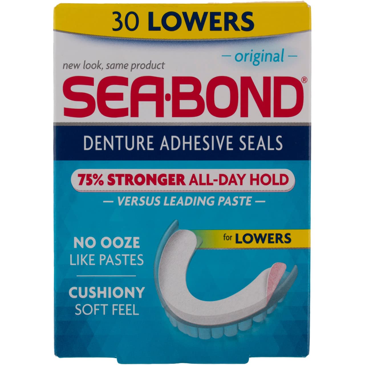 SEA-BOND Denture Adhesive Seals Lowers Original 30 Each (Pack of 4)