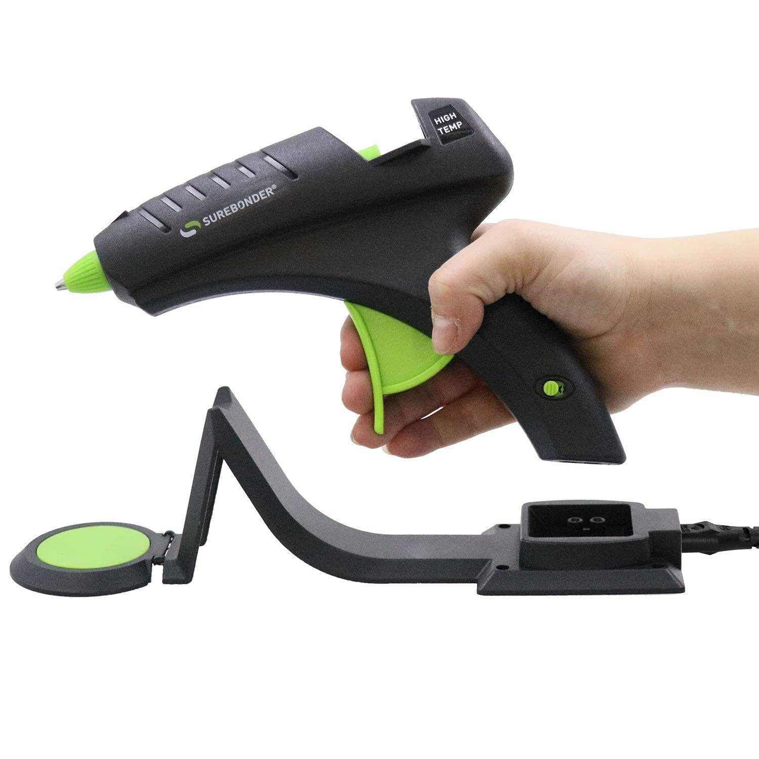 Surebonder Cordless Hot Glue Gun High Temperature Full Size 60W 50% More  Power - Sturdily Bonds Metal Wood Ceramics Leather & Other Strong Materials  (Specialty Series CL-800F)