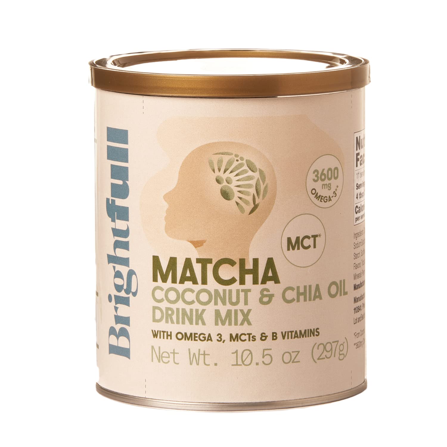 BRIGHTFULL Matcha Coconut & Chia Oil Nutrient Blend Drink Mix | Omega 3 ...