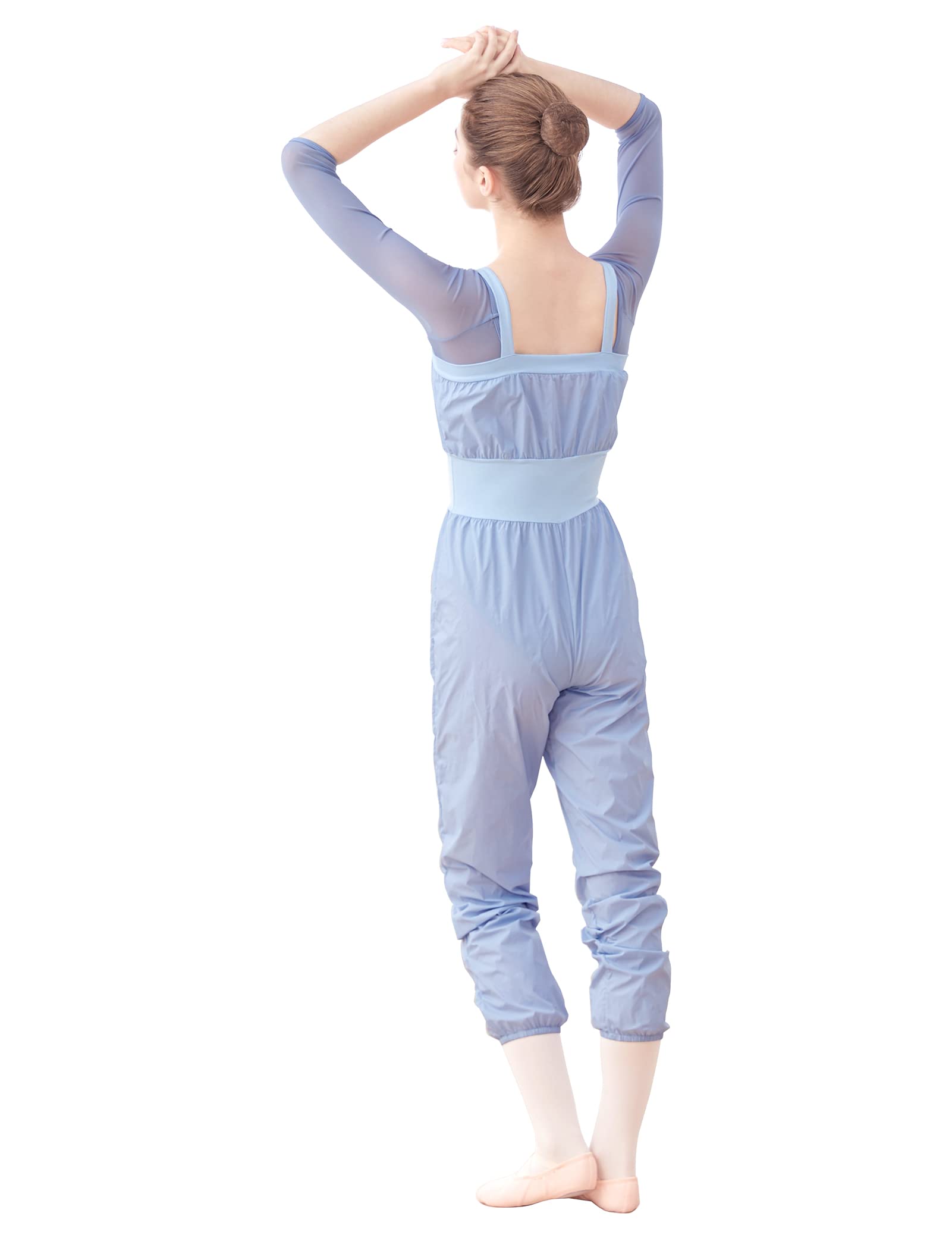 Lovdaswi Women Girls Lightweight Warm Up Rompers Pants Blue Large