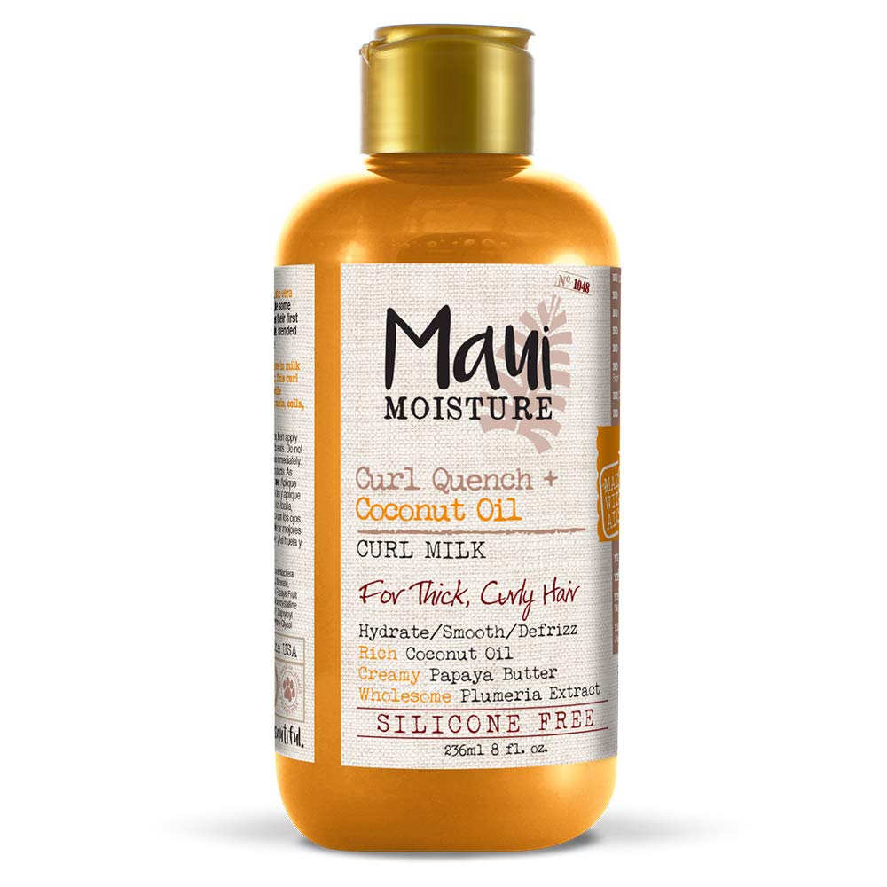 Maui Moisture Curl Quench + Coconut Oil Anti-Frizz Curl-Defining Hair Milk  to Hydrate and