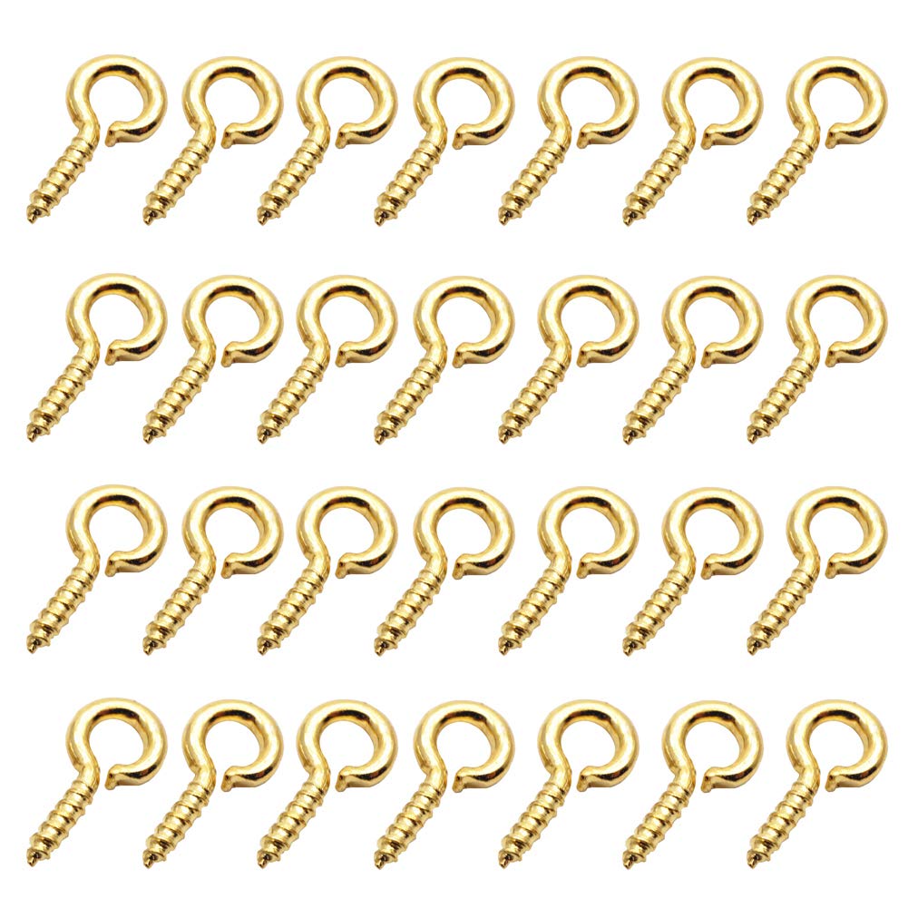 Mystart 500 Pieces 5x10mm Mini Screw Eye Pin Hooks DIY Jewelry