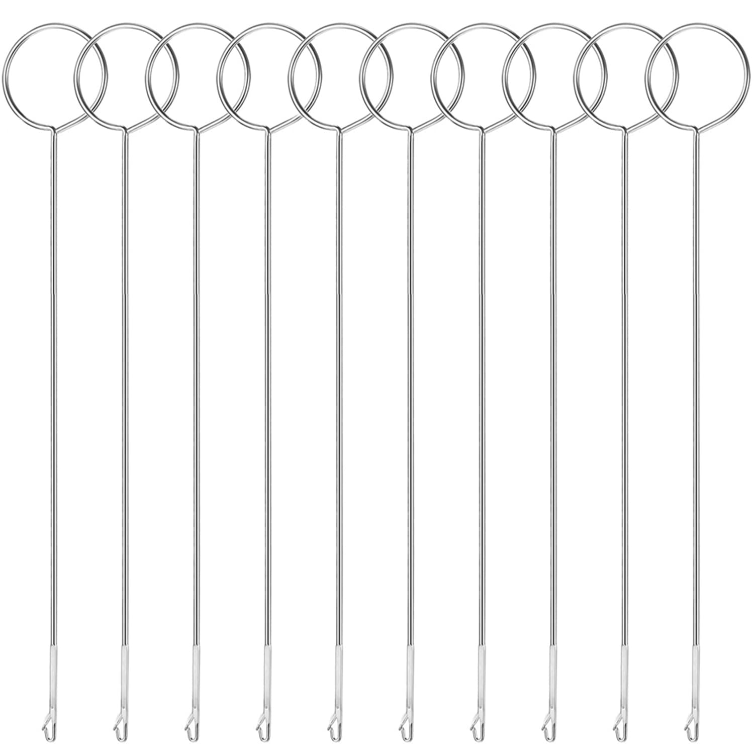 10 Pcs Sewing Loop Turner Hook, Stainless Steel Loop Turner Long Loop  Turner Tool with Latch for Fabric Tube Straps Belts Strips DIY Accessories