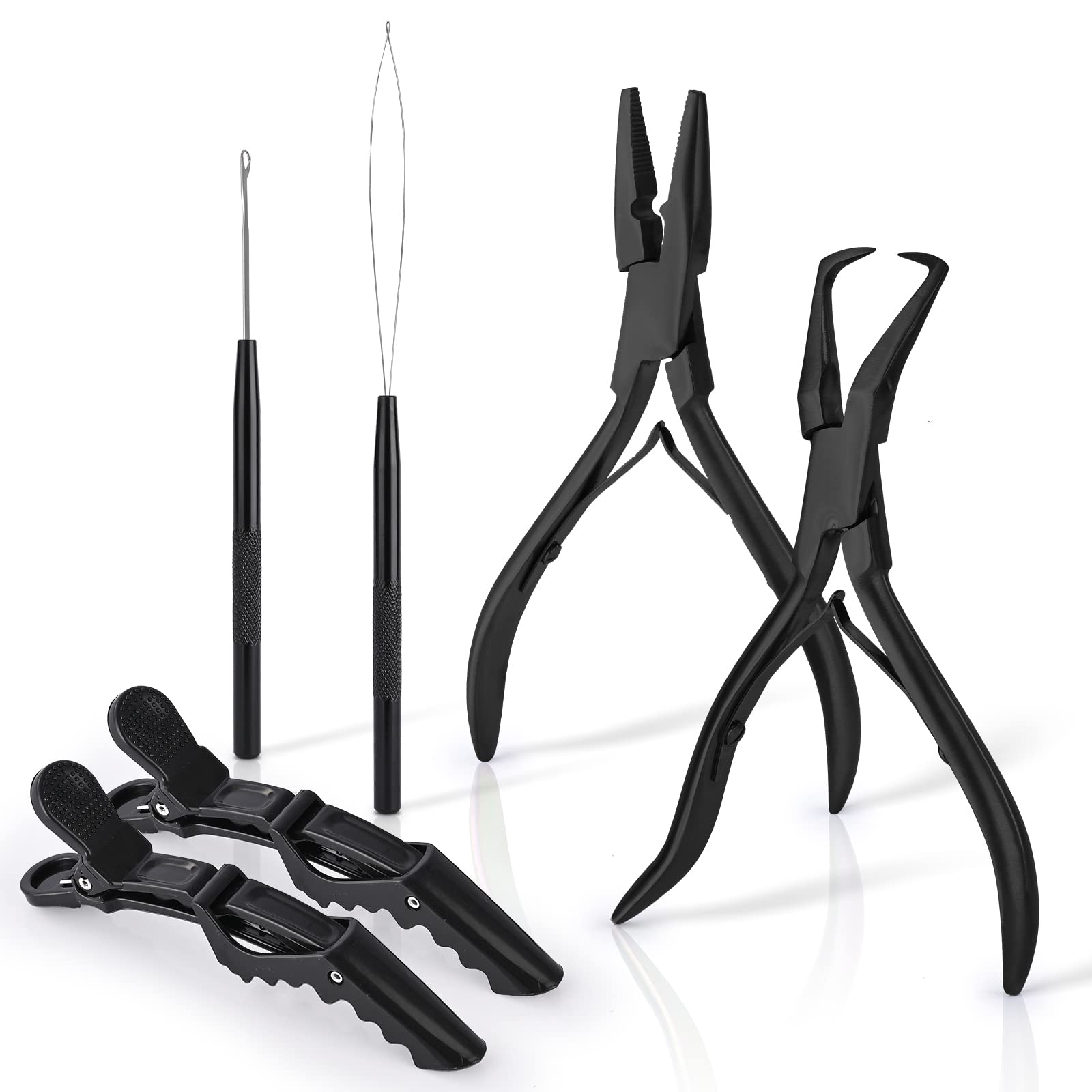 Micro Link Kit Matte Black Hair Extension Tool Kit Hair Pliers Extension  Tool For Salon - AliExpress