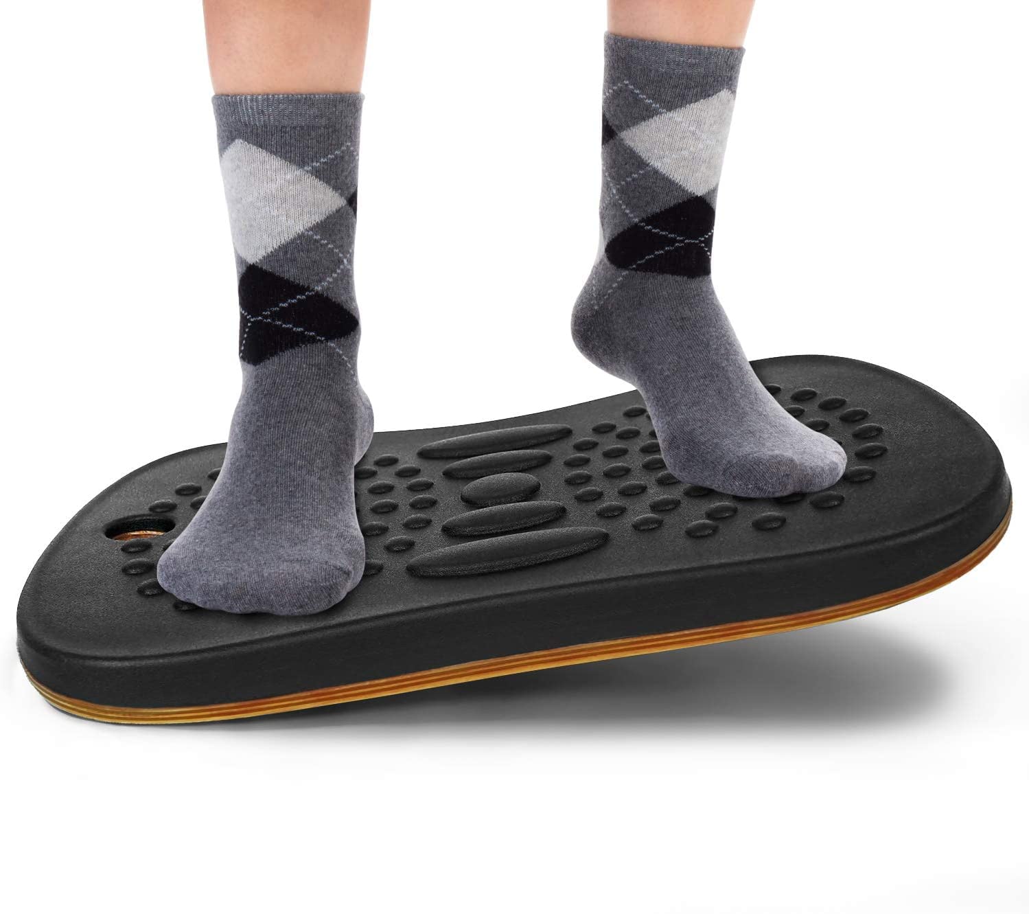 Yes4All Wobble Balance Board for Standing Desk/Anti-Fatigue Office Foam Pad  - Standing Desk Mats, Rocker Board, Office Accessories, Wobble Board With  Massage Ball Standard Ver