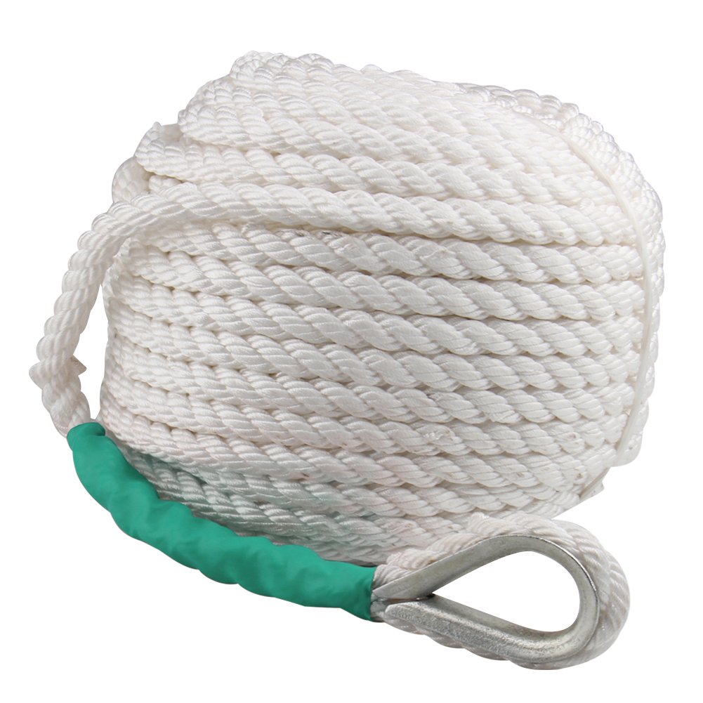 Boat Anchor Rope 200 ft x 1/2 inch Polypropylene Rope 3 Strand Twisted  Anchor Line