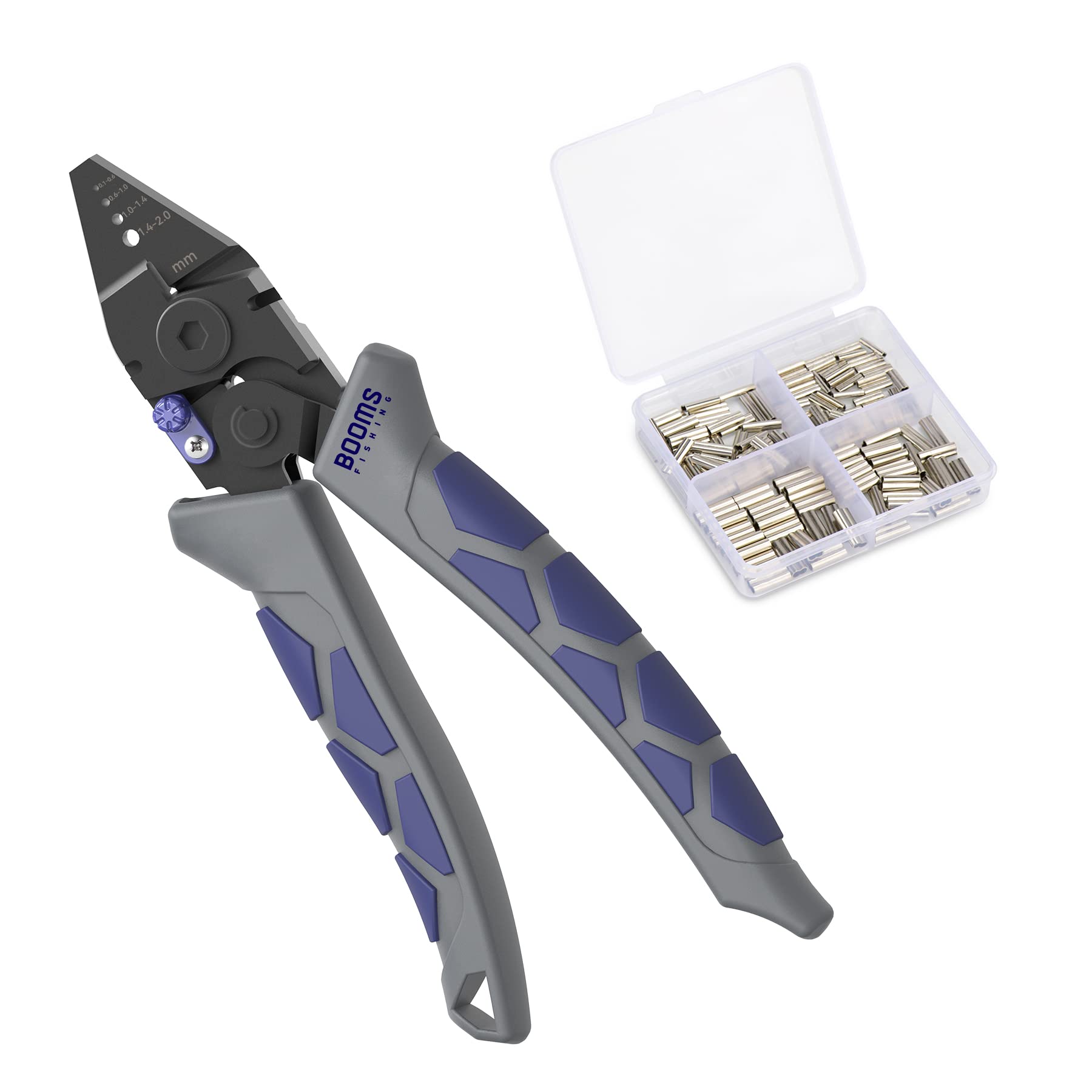Booms Fishing CP4 Wire Crimping Tool with Cutter, Effort-Saving Fishing  Crimping Pliers, High Carbon Steel Fishing Plier Wire Rope Leader Crimper  Tool, 7 inch Crimpers Swager with Ergonomic Handle Crimper with 140pcs