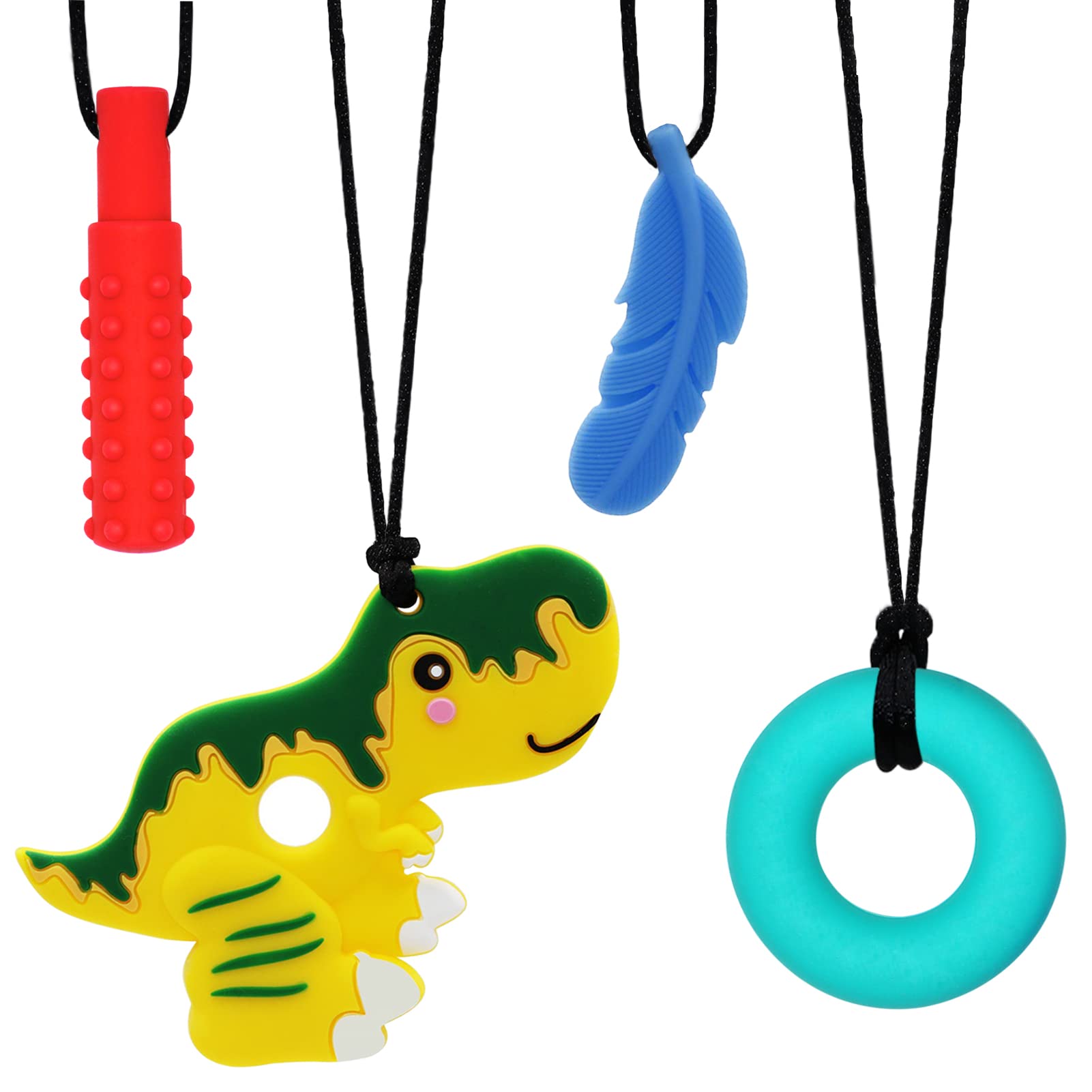 Chew Necklace for Sensory Kids 2 Pack Chewy Silicone Beads Teething  Necklaces for Boys and Girls with Autism ADHD SPD Chewable Fidget Toys to  Calms and Reduces Biting Chewing Fidgeting