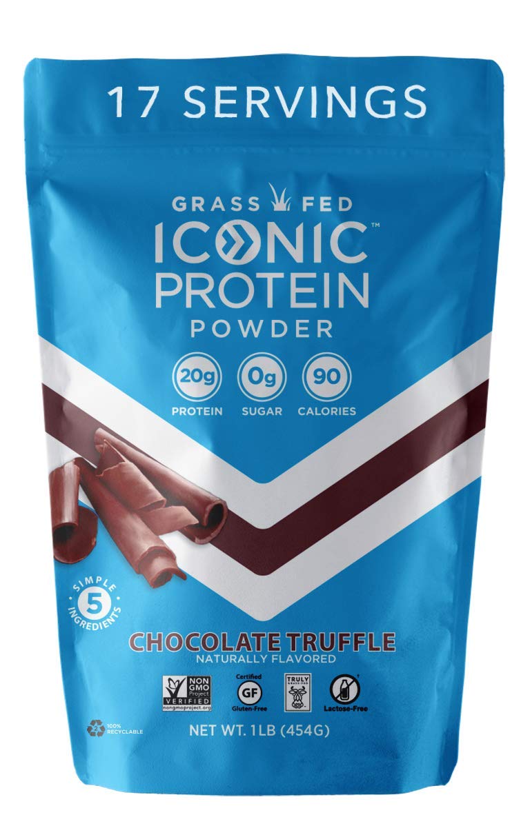 Iconic Protein Drinks, Chocolate Truffle (12 Pack) - Sugar Free & Low Carb  - 20g Grass Fed Protein - Lactose Free, Gluten Free, Non-GMO, Kosher - Keto