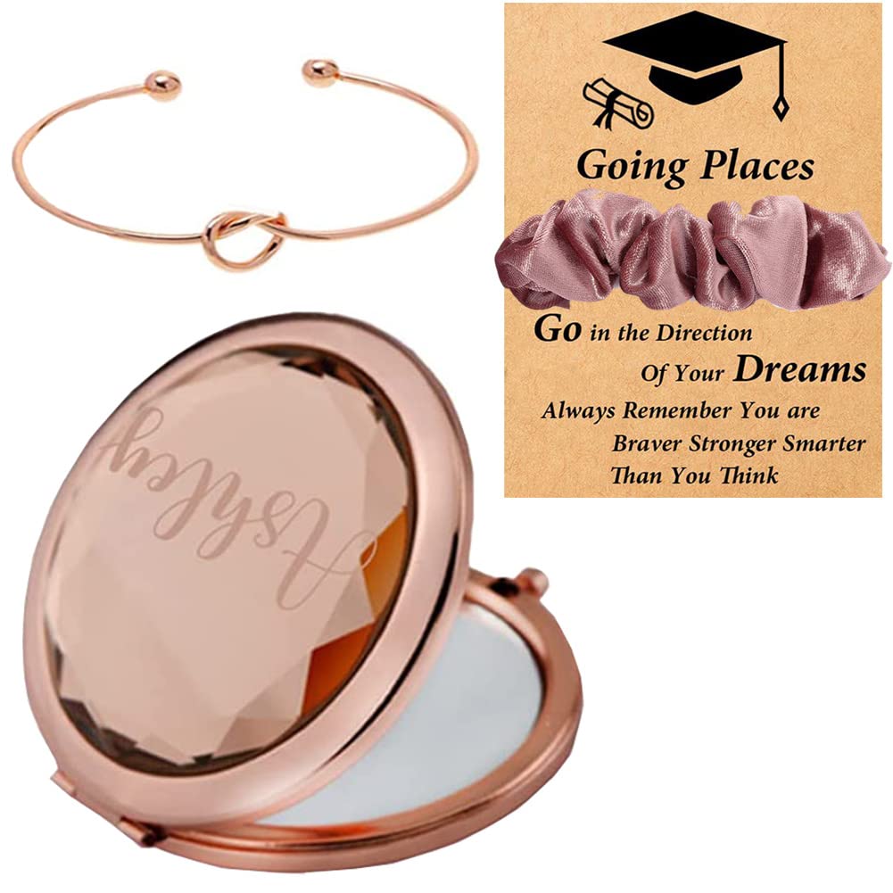 Personalised Rose Gold Compact Mirror Bridesmaid Gift Maid of 