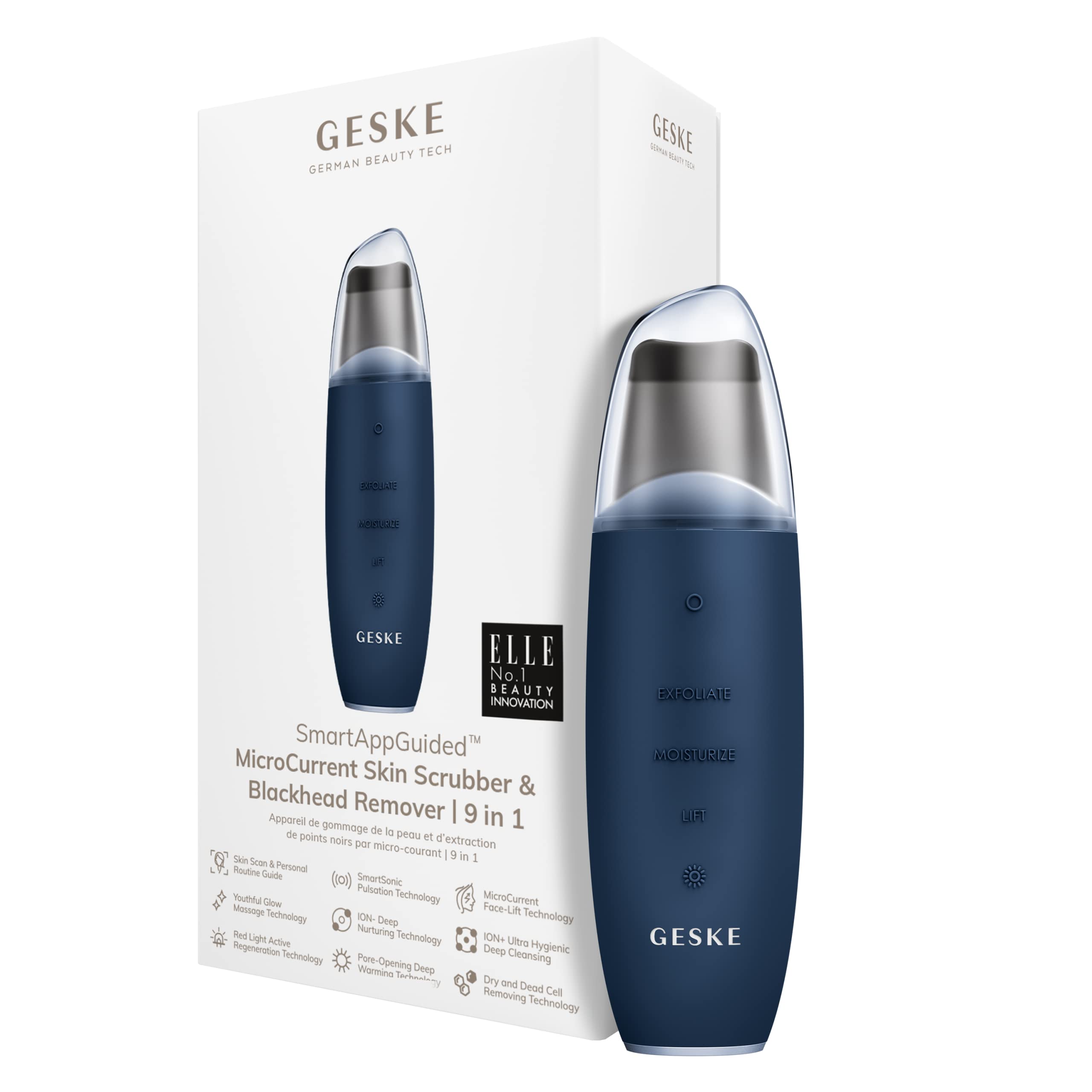 GESKE SmartAppGuided 美顔器 9 in 1 Geske SmartAppGuided Microcurrent Skin Scrubber & Blackhead